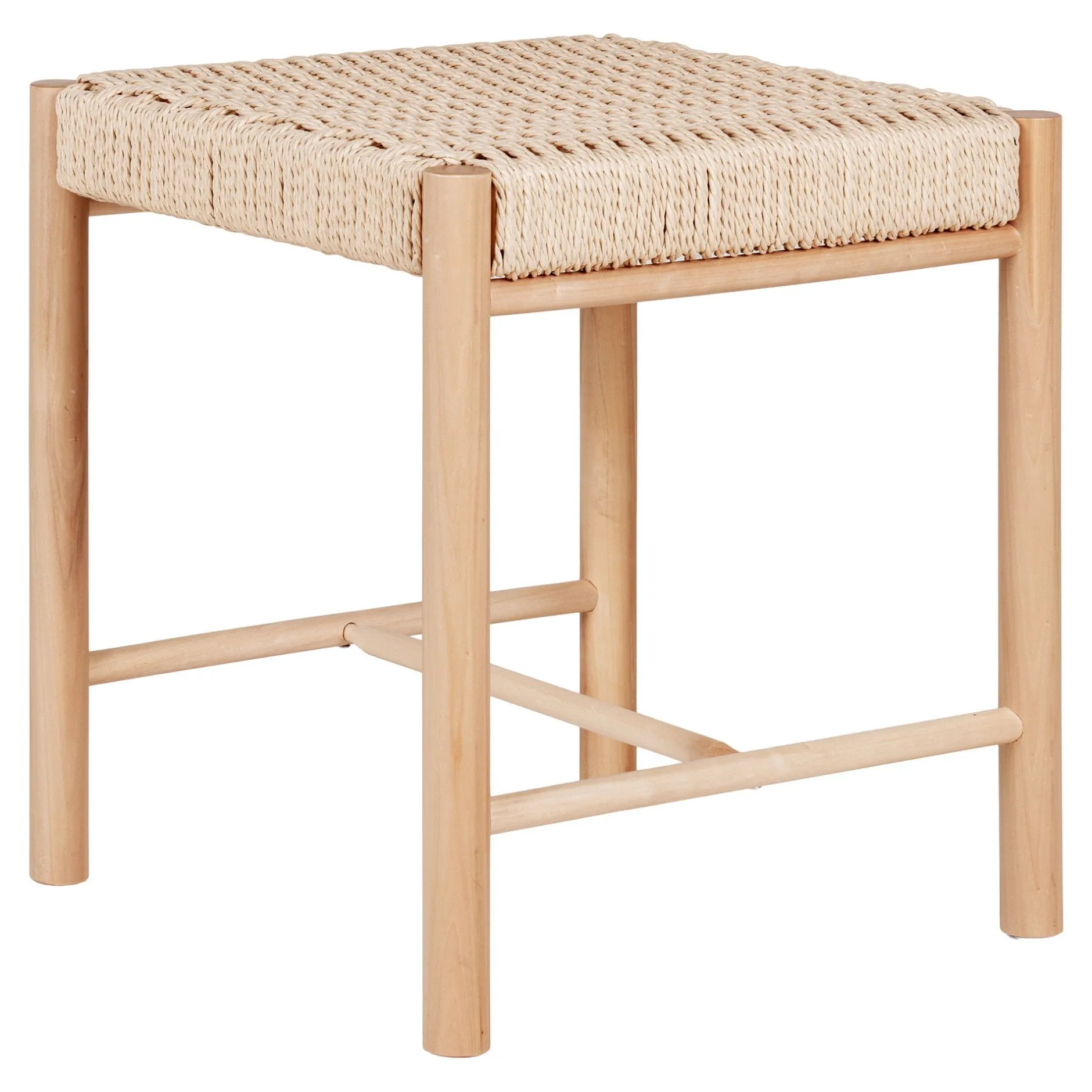 Abano Hocker aus Naturgeflecht - Pappelholz