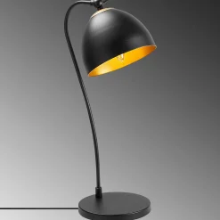 Acuka Tischlampe | METALLGEHÄUSE | Schwarz, Gold
