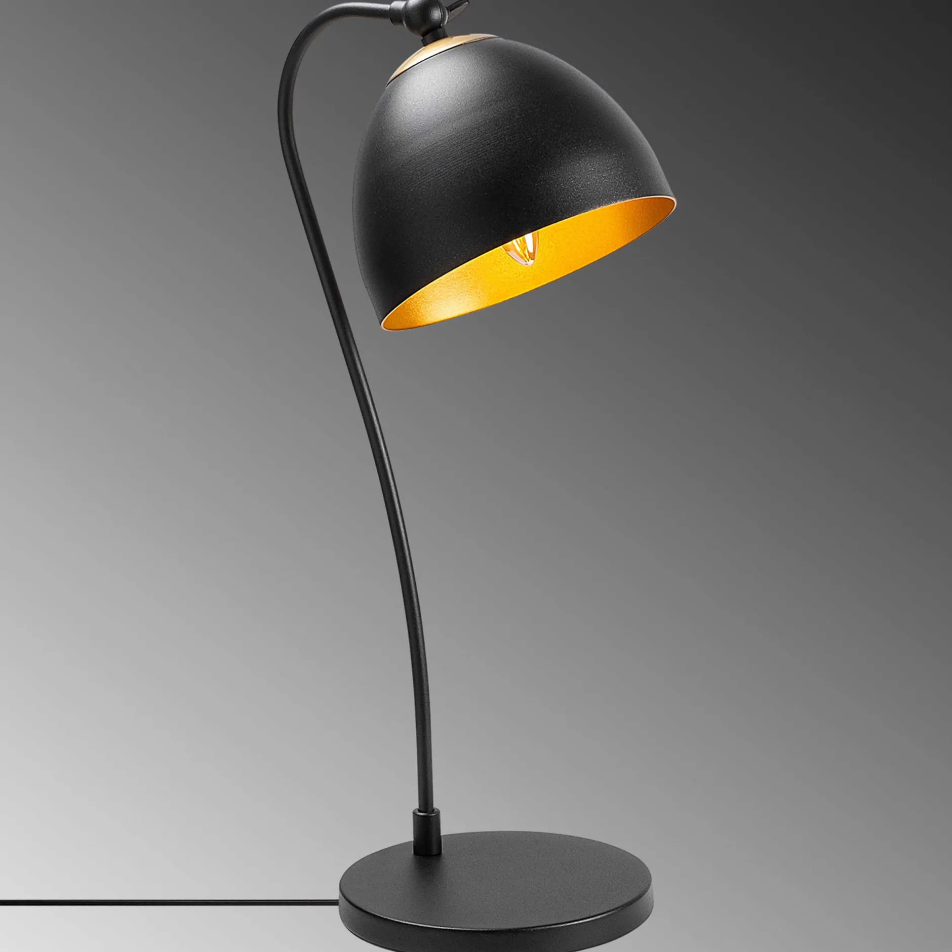 Acuka Tischlampe | METALLGEHÄUSE | Schwarz, Gold
