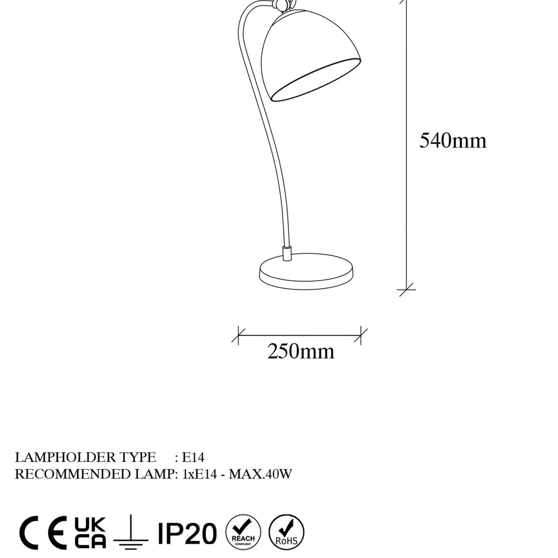 Acuka Tischlampe | METALLGEHÄUSE | Schwarz, Gold