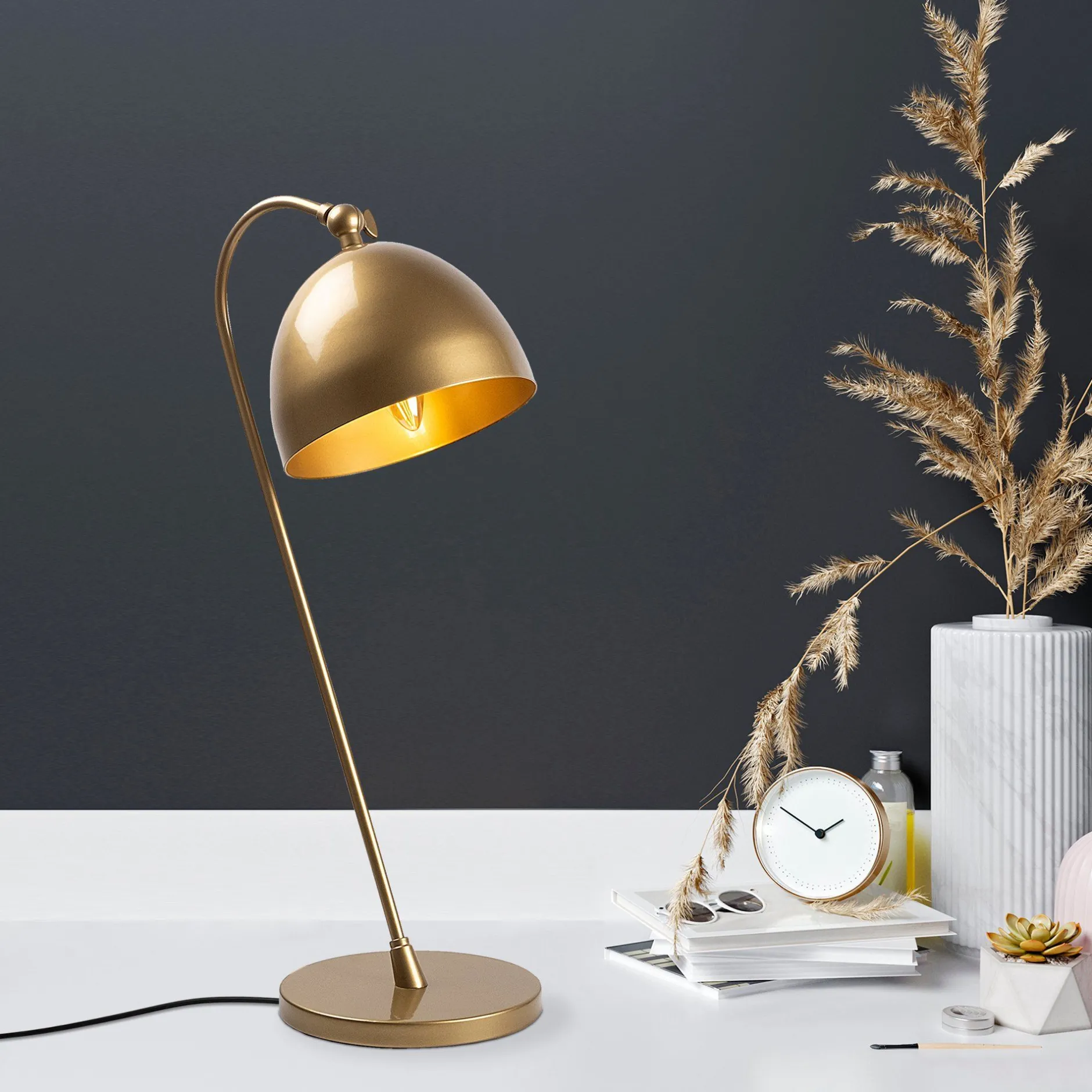 Acuka Tischlampe | METALLGEHÄUSE | Gold