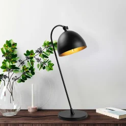 Acuka Tischlampe | METALLGEHÄUSE | Schwarz, Gold