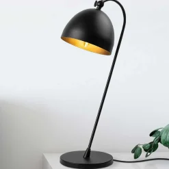 Acuka Tischlampe | METALLGEHÄUSE | Schwarz, Gold