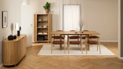 Addi Esszimmerstuhl mit Armlehne in PU Retro Brandy 691B FR, Untergestell Eiche