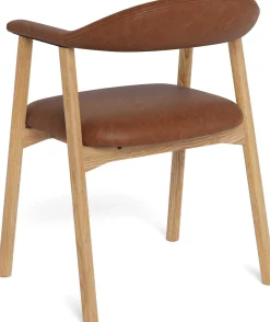 Addi Esszimmerstuhl mit Armlehne in PU Retro Brandy 691B FR, Untergestell Eiche