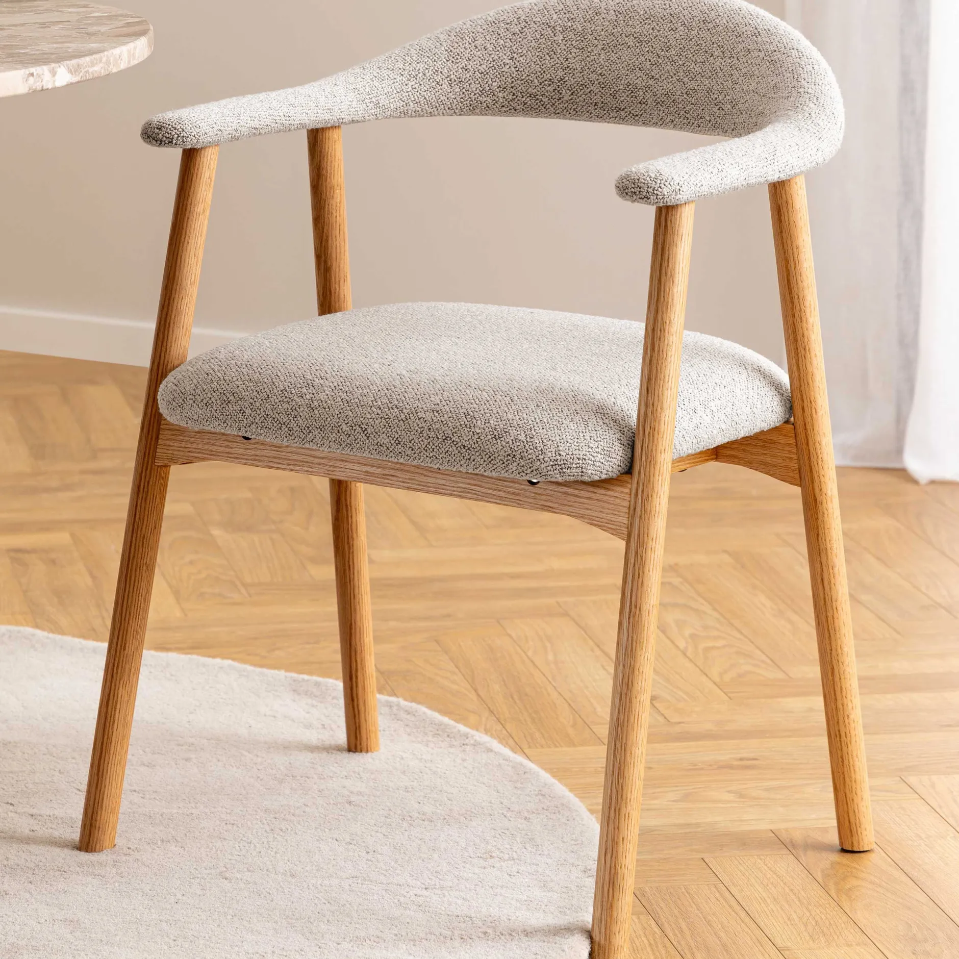 Addi Sessel Monza Beige: Eiche Basis