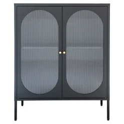 Adelaide Schwarzer Vitrinenschrank 90x35x110 cm