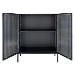 Adelaide Schwarzer Vitrinenschrank 90x35x110 cm