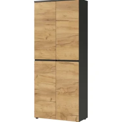 Aktenschrank Miguel mit 2 Türen und 4 Einlegeböden - Anthrazit/Eiche