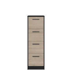 Aktenschrank Sil-138cm-4 Schubladen-schwarz/schick