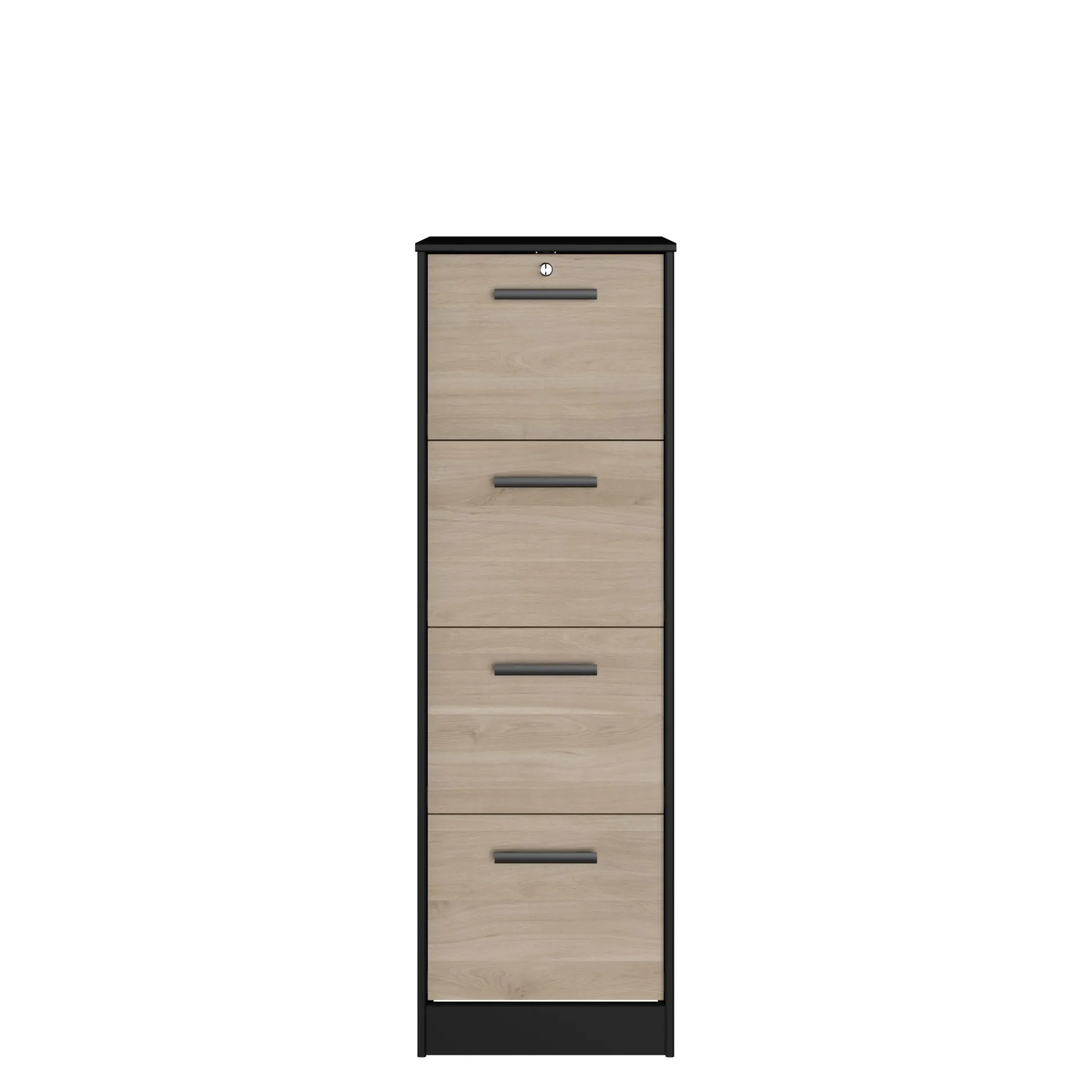 Aktenschrank Sil-138cm-4 Schubladen-schwarz/schick