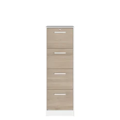 Aktenschrank Sil-138cm-4 Schubladen-weiß/Eiche