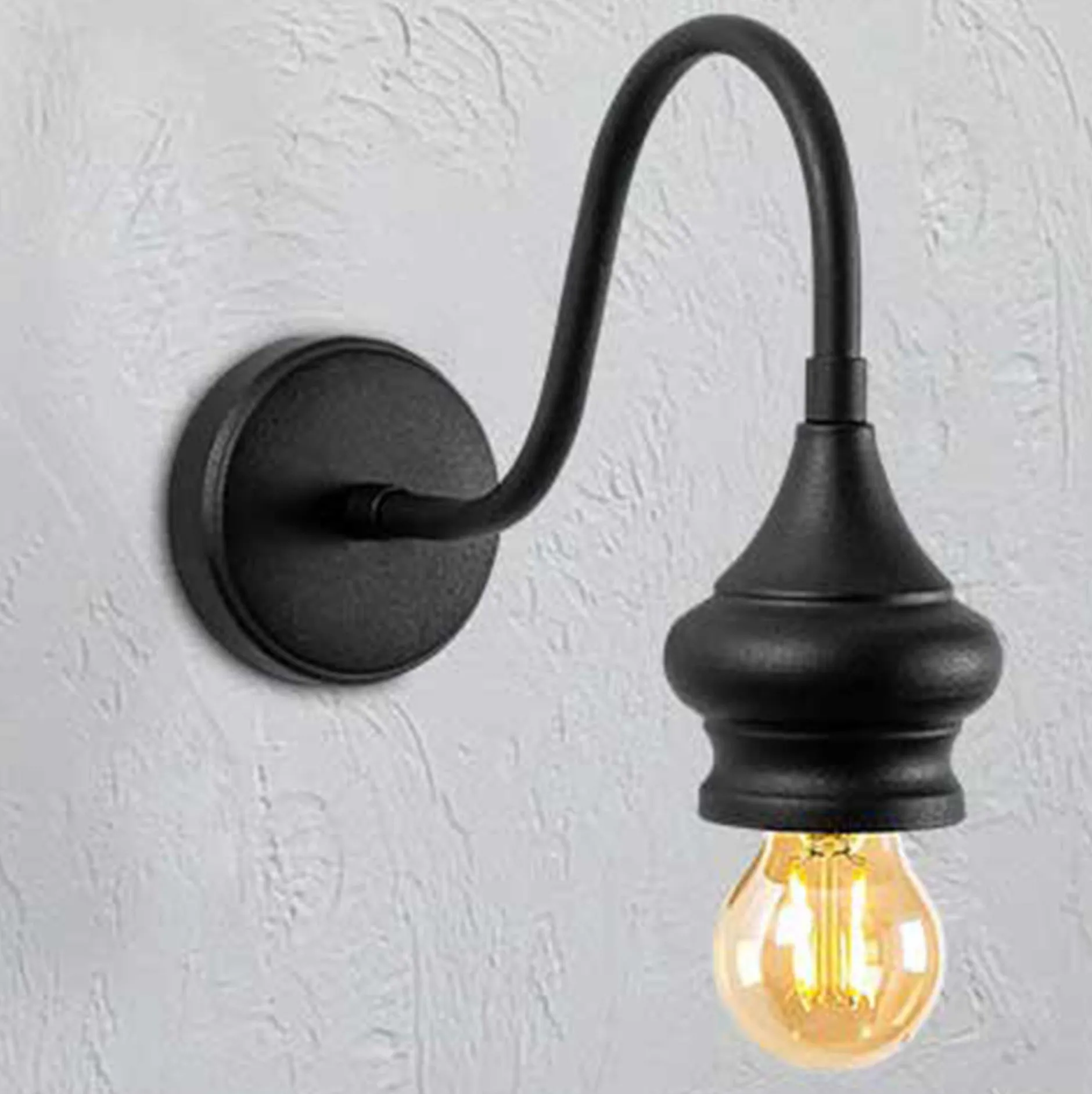 Alaaddin Wandleuchte | METALLGEHÄUSE | Schwarz
