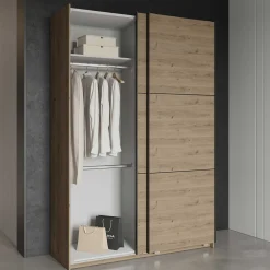 Alhambra Kleiderschrank - 148x60x223,70 cm - Braun/ Spanplatte