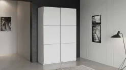 Alhambra Kleiderschrank - 148x60x223,70 cm - Weiß/Spanplatte