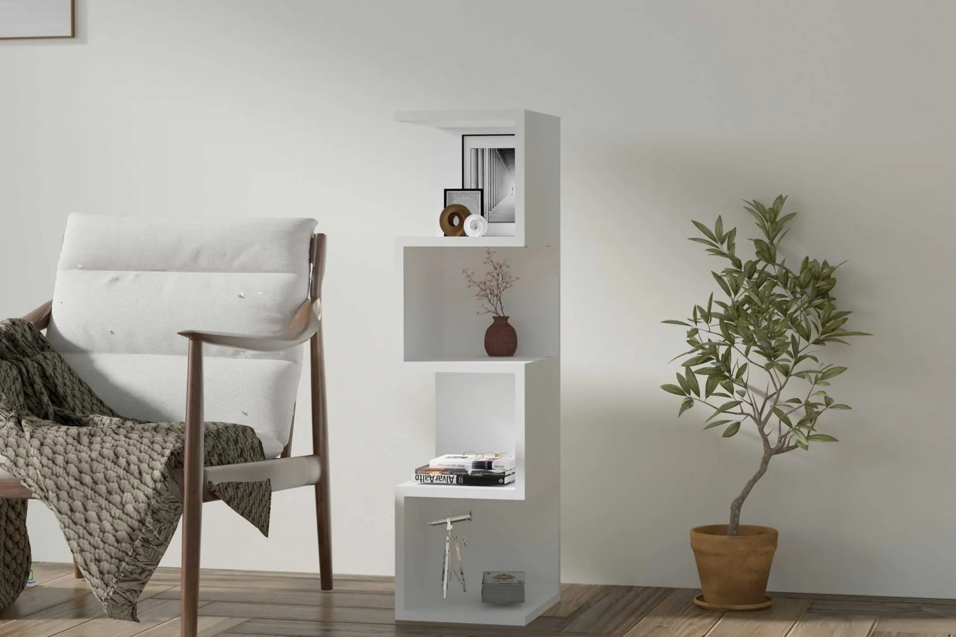 Alin Bücherregal | 100 % MELAMIN | Weiß