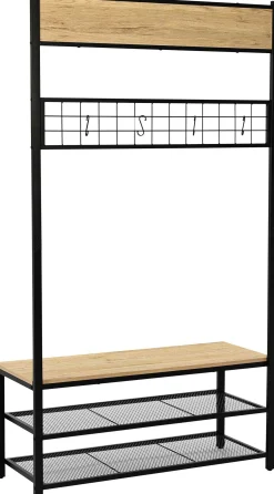 Alizee Kleiderschrank - 100x40x180cm - Eiche Dekor/schwarz