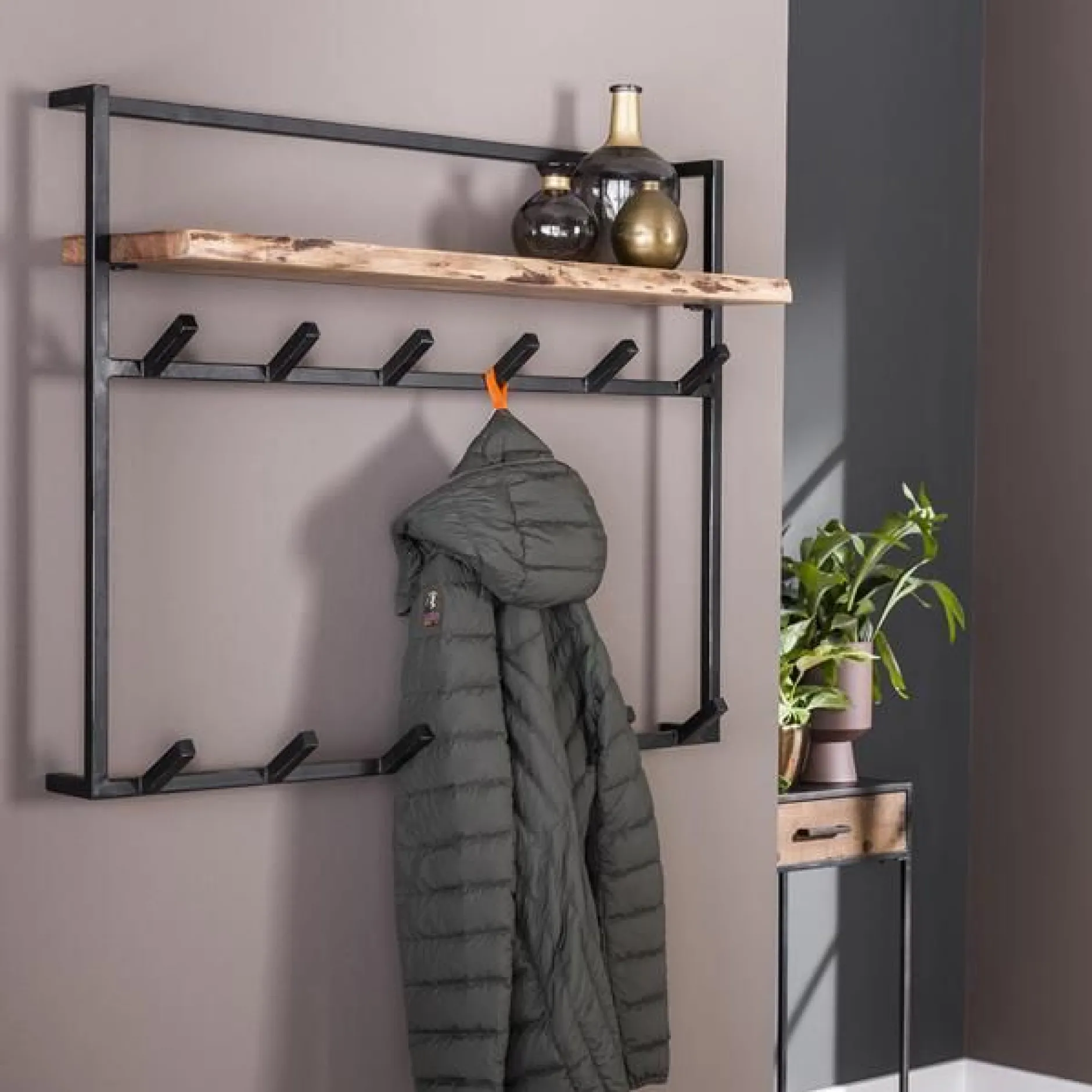 AllistairWandgarderobe - Akazie/Metall