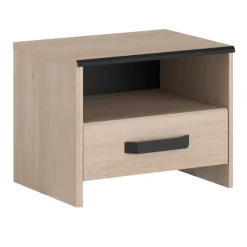 AlmaSchlafzimmer : Bett 160x200cm, Nachttisch, Kleiderschrank - Eichendekor