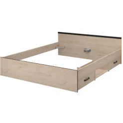 AlmaSchlafzimmer : Bett 160x200cm, Nachttisch, Kleiderschrank - Eichendekor