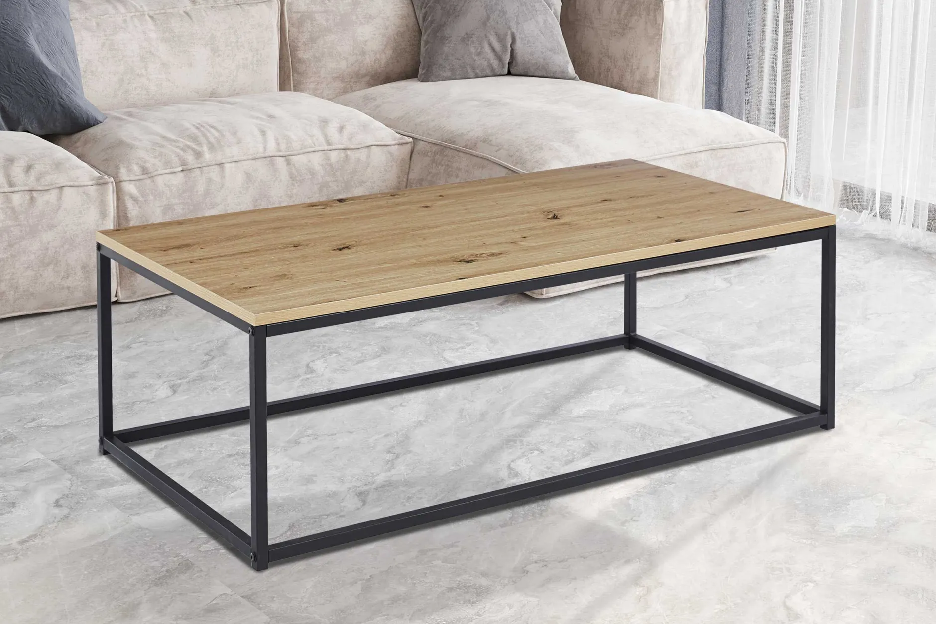 Altes Eichendekor Couchtisch - Dallas | H-H 40 x B-L 120 x T-P 60 cm