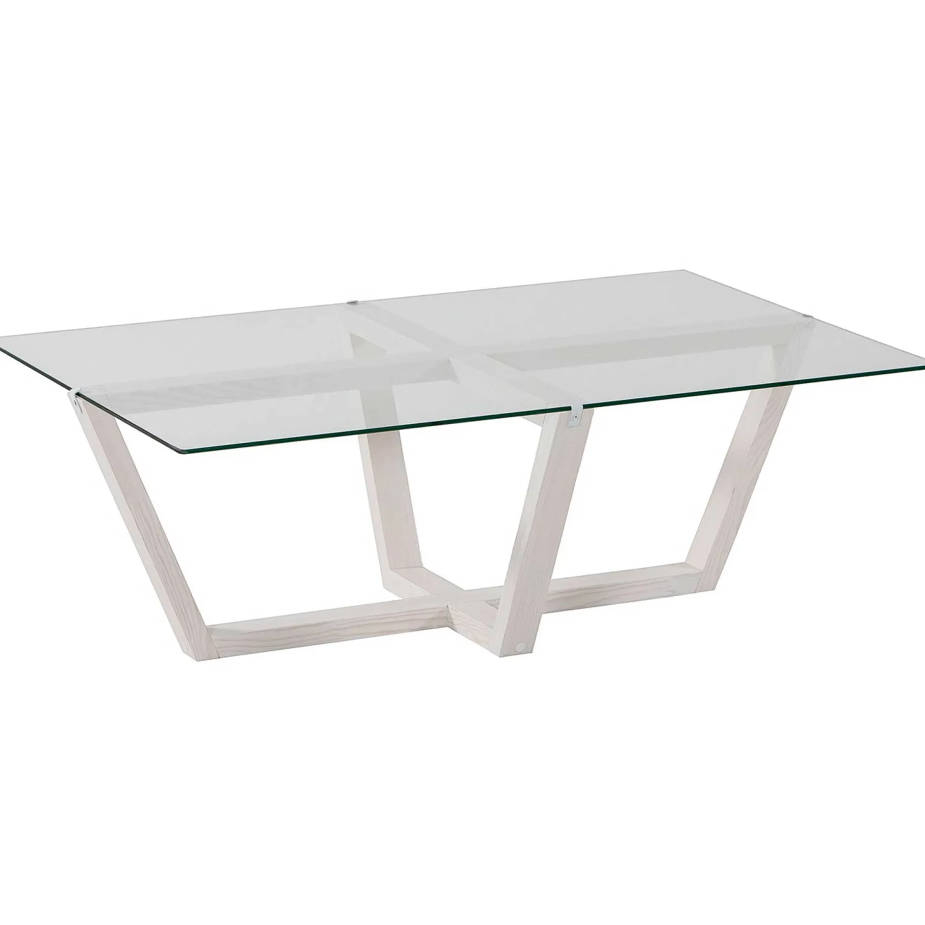 Amalfi Couchtisch | GEHÄRTETES GLAS | Weiß