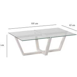 Amalfi Couchtisch | GEHÄRTETES GLAS | Weiß