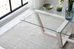 Amalfi Couchtisch | GEHÄRTETES GLAS | Weiß