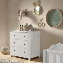 Amori Kommode mit 3 Schubladen - Kiefer - weiß