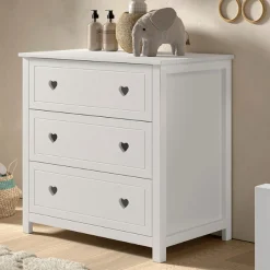 Amori Kommode mit 3 Schubladen - Kiefer - weiß