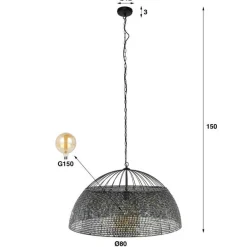 Amory Hängeleuchte für 1 Lichtquelle-schwarz/braun