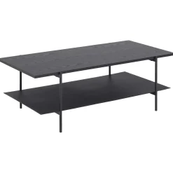 Angus Rechteckiger Couchtisch - Esche schwarz Melamin | 115x60x40cm