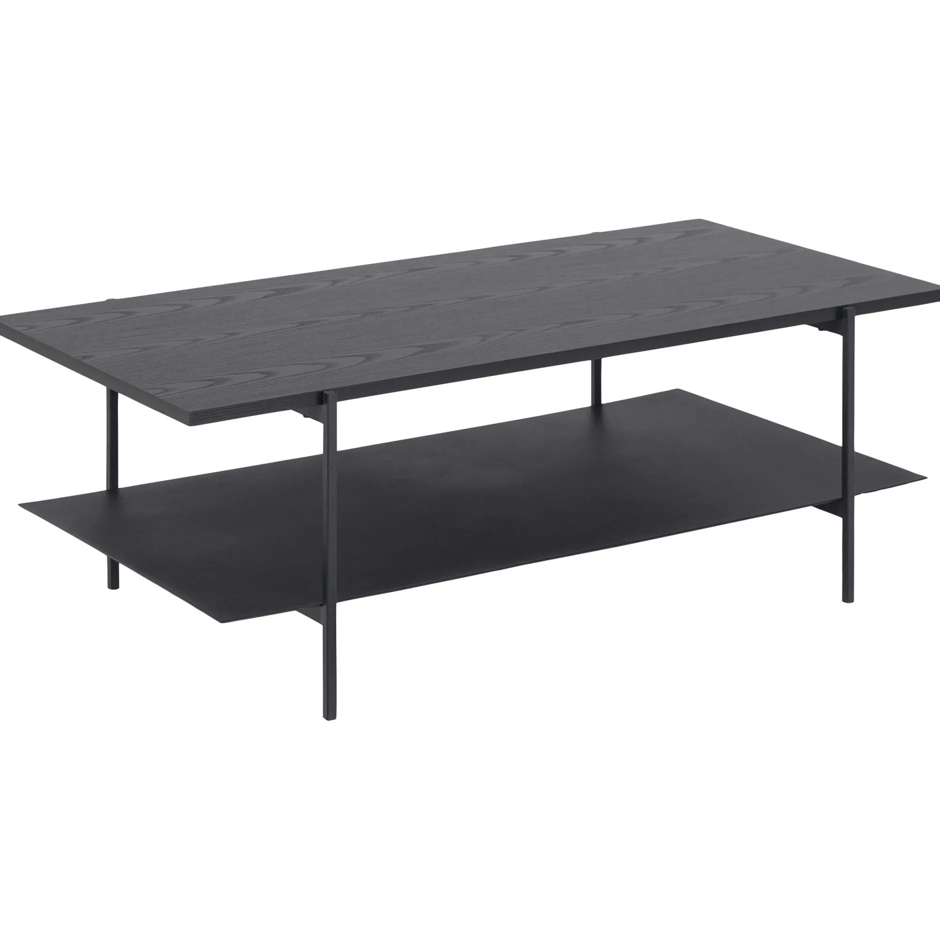 Angus Rechteckiger Couchtisch - Esche schwarz Melamin | 115x60x40cm