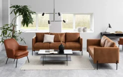Angus Rechteckiger Couchtisch - Esche schwarz Melamin | 115x60x40cm