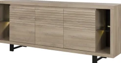Anrichte Clive 220cm - Eiche/schwarz