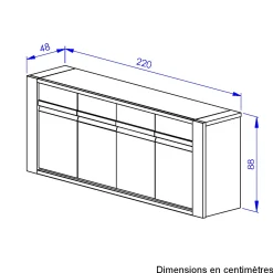 Anrichte Marceau | 220 x 48 x 88 cm | Helvezia Oak Design