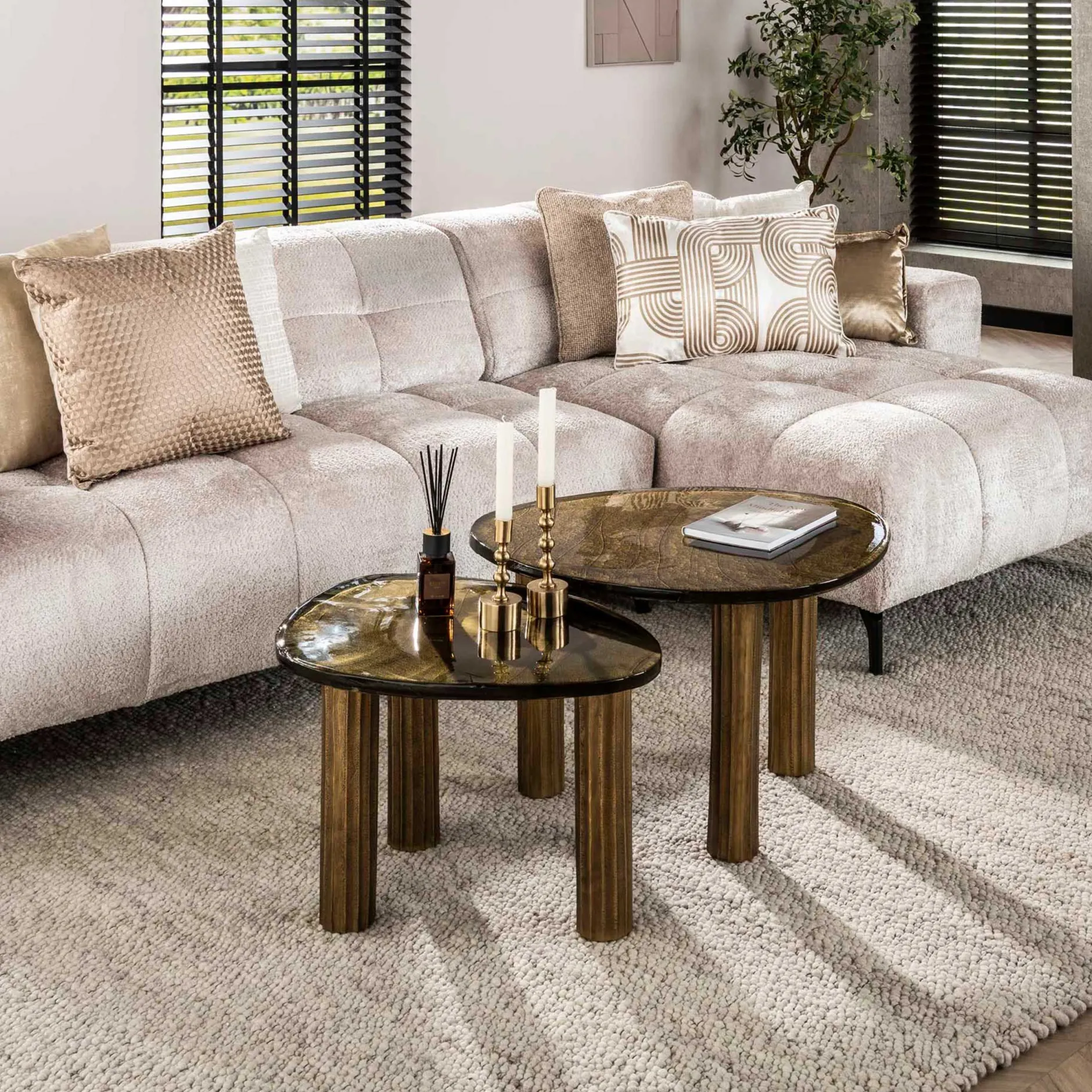 Antik Gold Eclipse L Couchtisch
