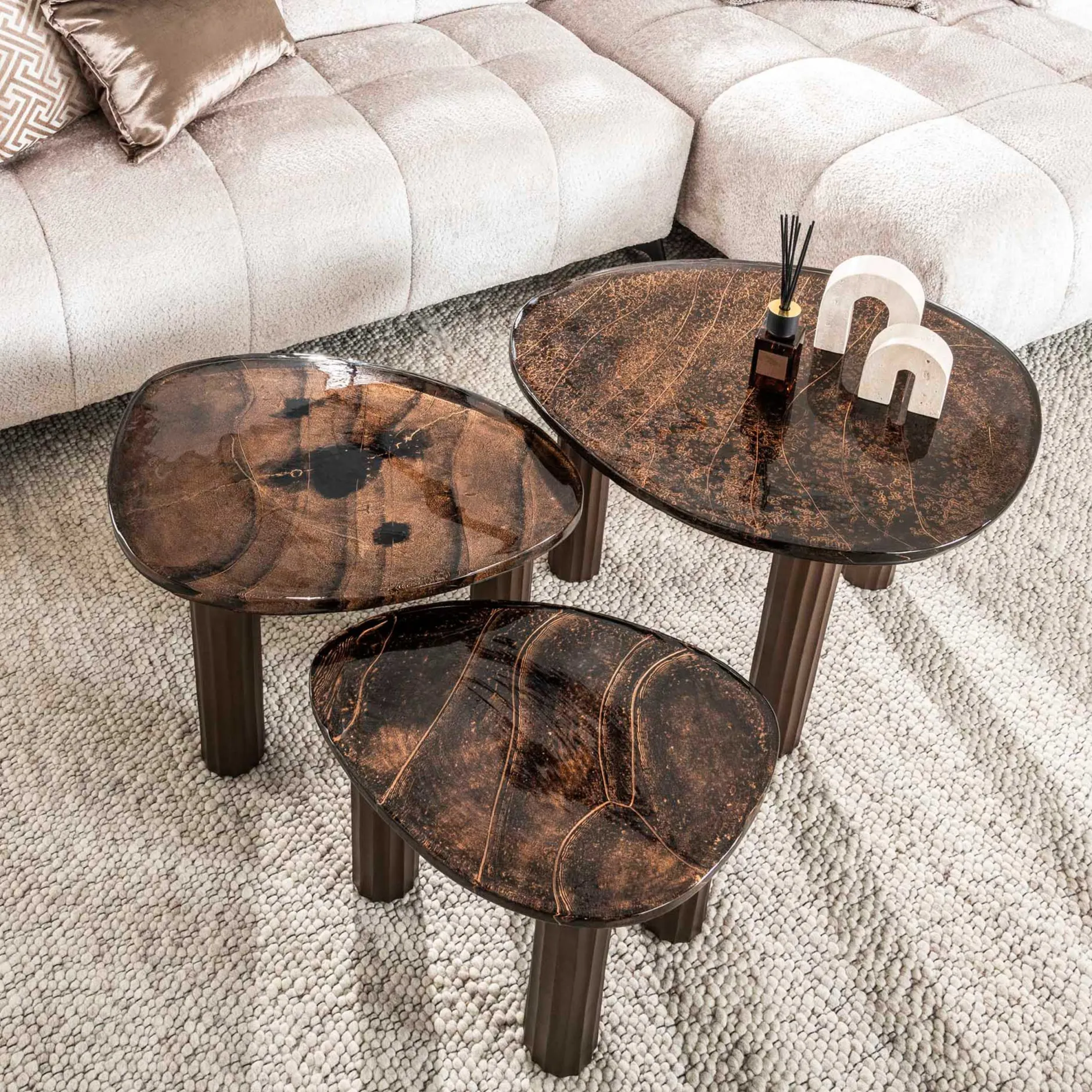 Antikkupfer Couchtisch Eclipse L