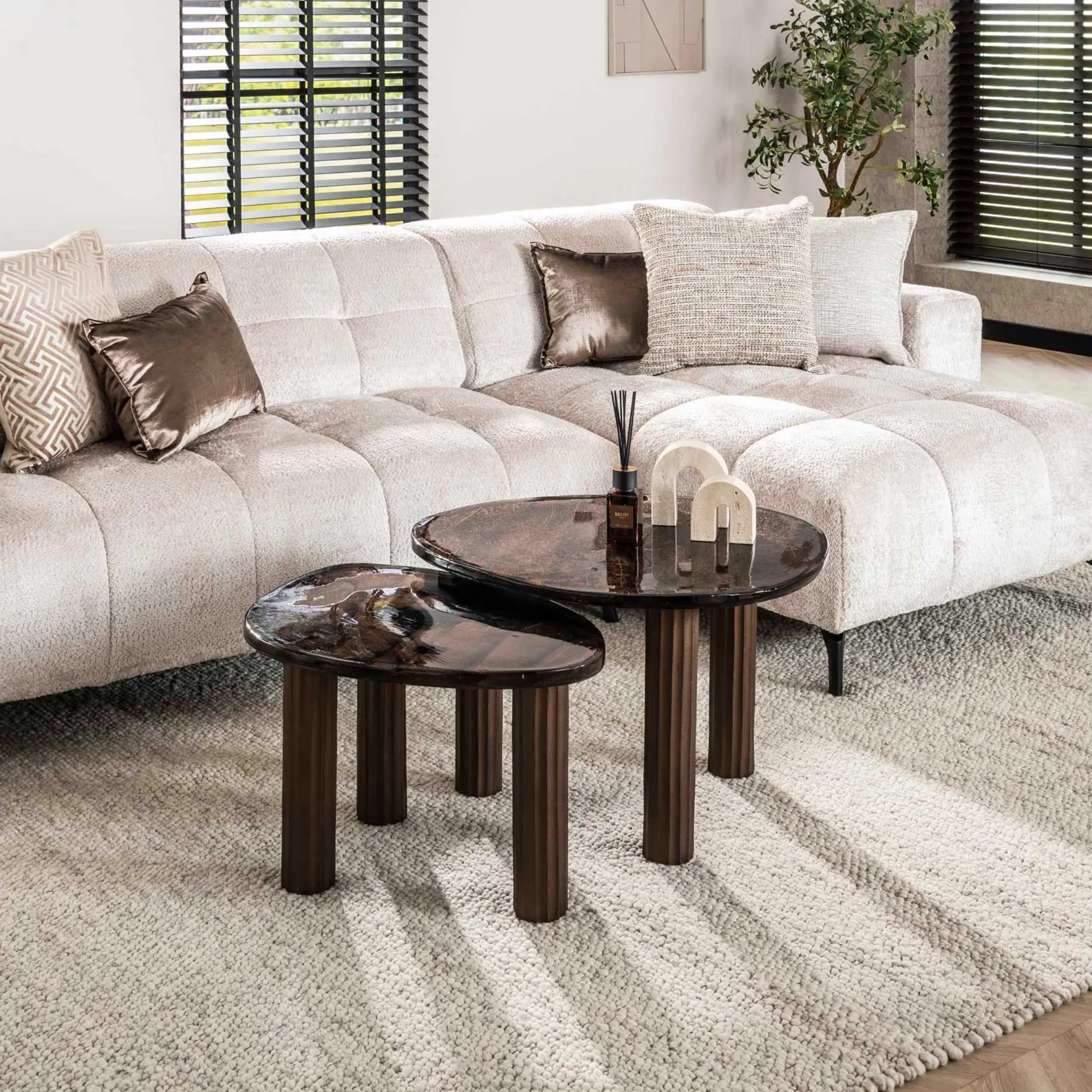 Antikkupfer Couchtisch Eclipse L