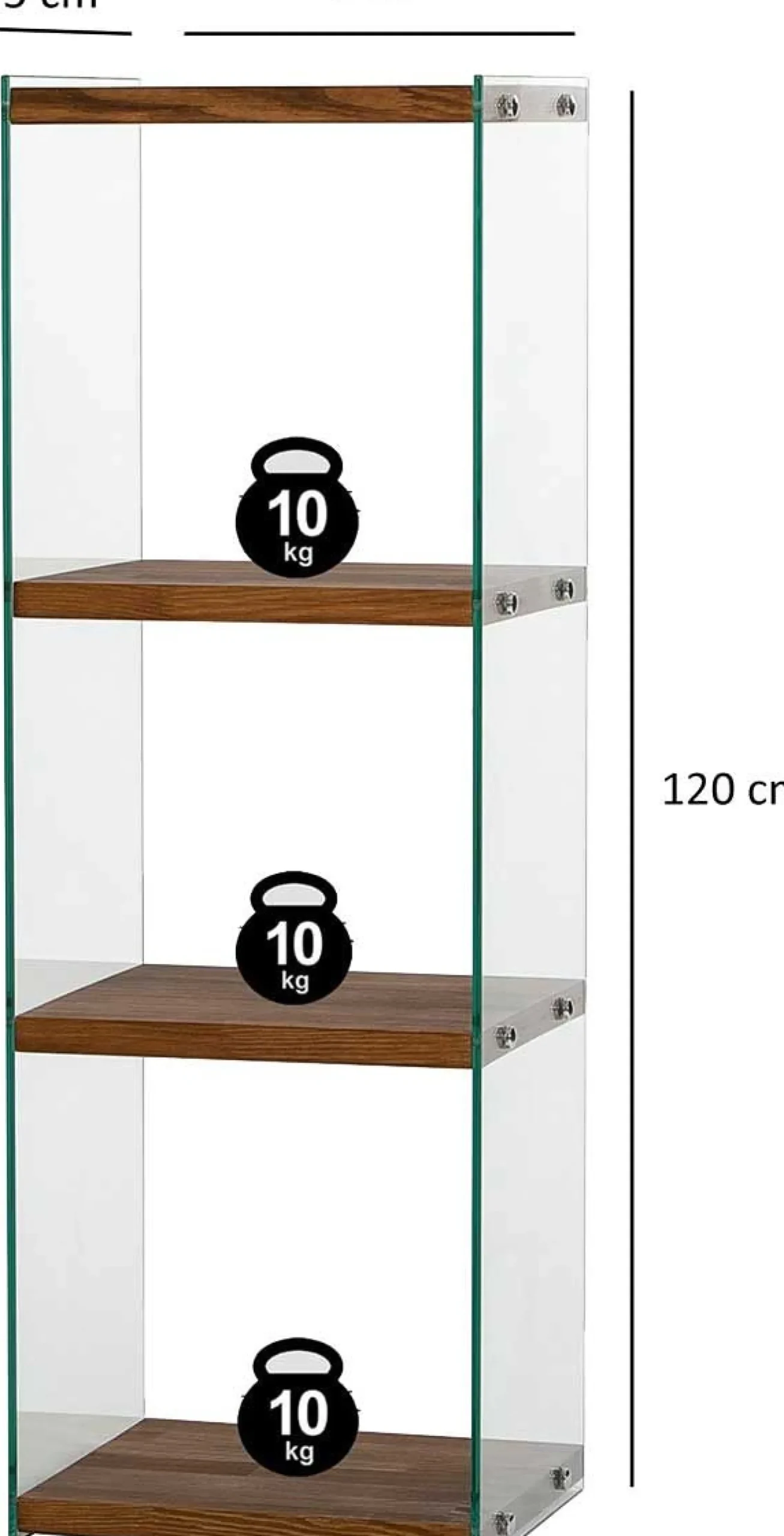 Aqua 3 Bücherregal | GEHÄRTETES GLAS | Natürlich