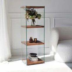 Aqua 3 Bücherregal | GEHÄRTETES GLAS | Natürlich