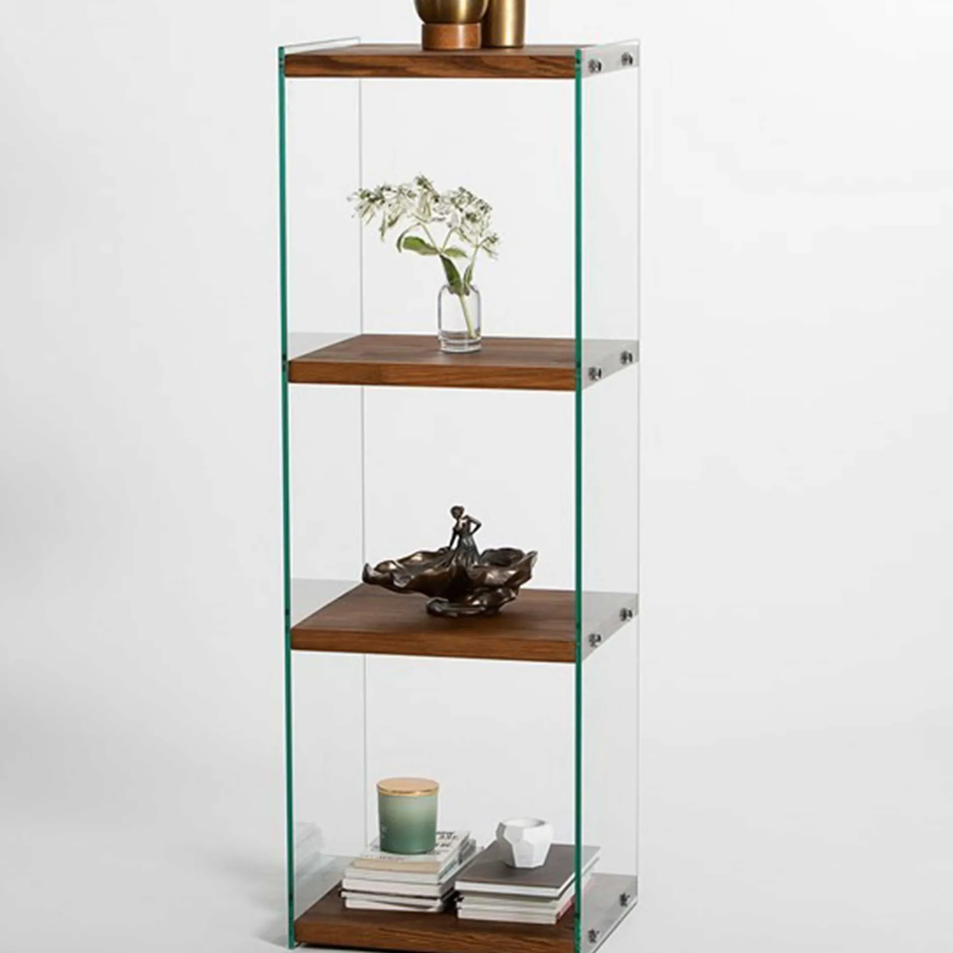 Aqua 3 Bücherregal | GEHÄRTETES GLAS | Natürlich