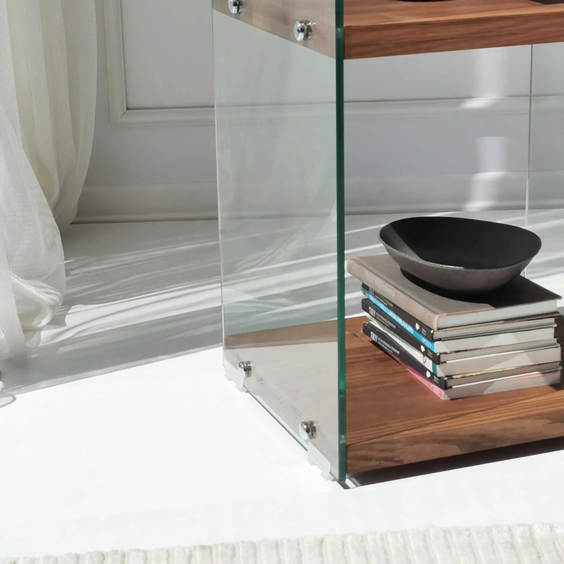 Aqua 3 Bücherregal | GEHÄRTETES GLAS | Natürlich