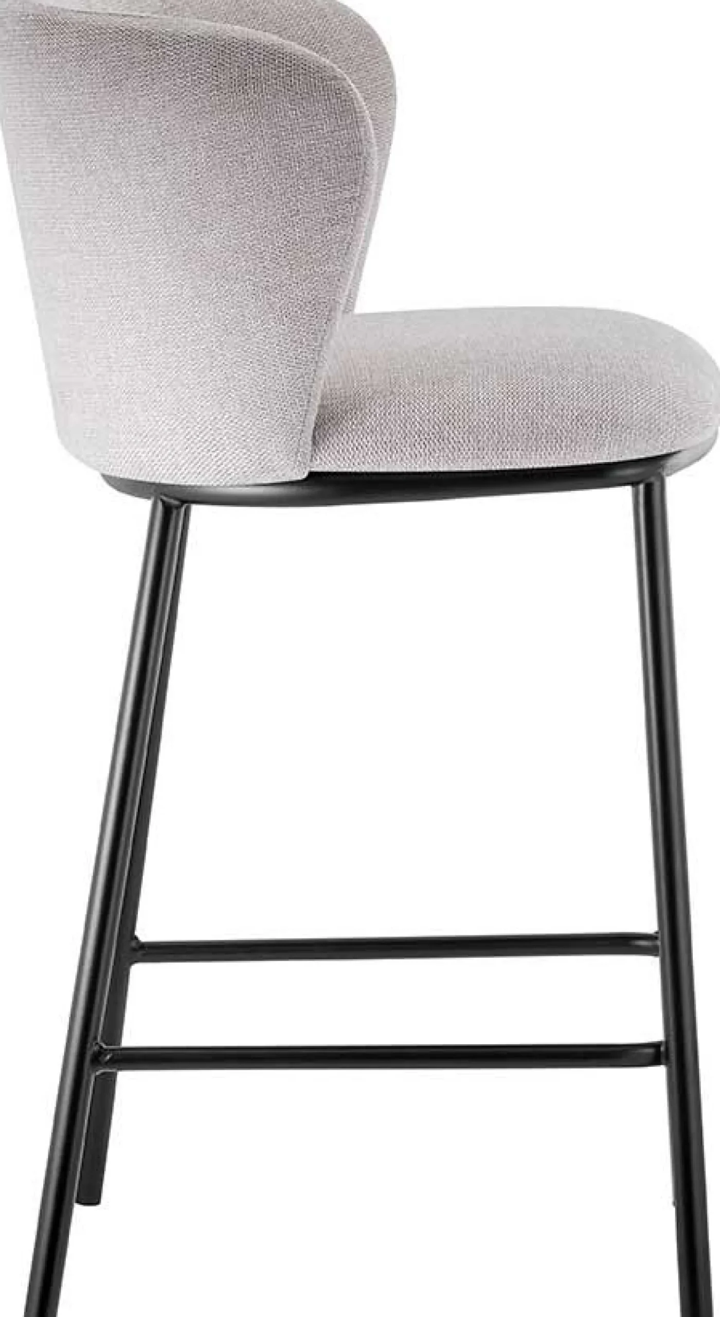 Arthur" Beigefarbener Stoff-Thekenstuhl | Metallbeine | 88.5x53x50.5cm