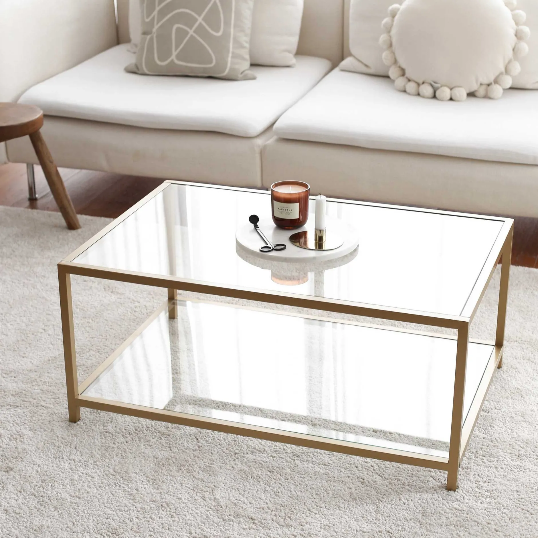 Astro Couchtisch | METALLRAHMEN | Gold