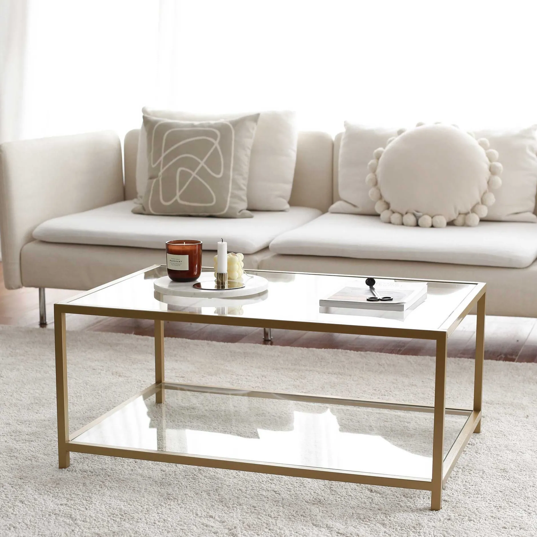 Astro Couchtisch | METALLRAHMEN | Gold