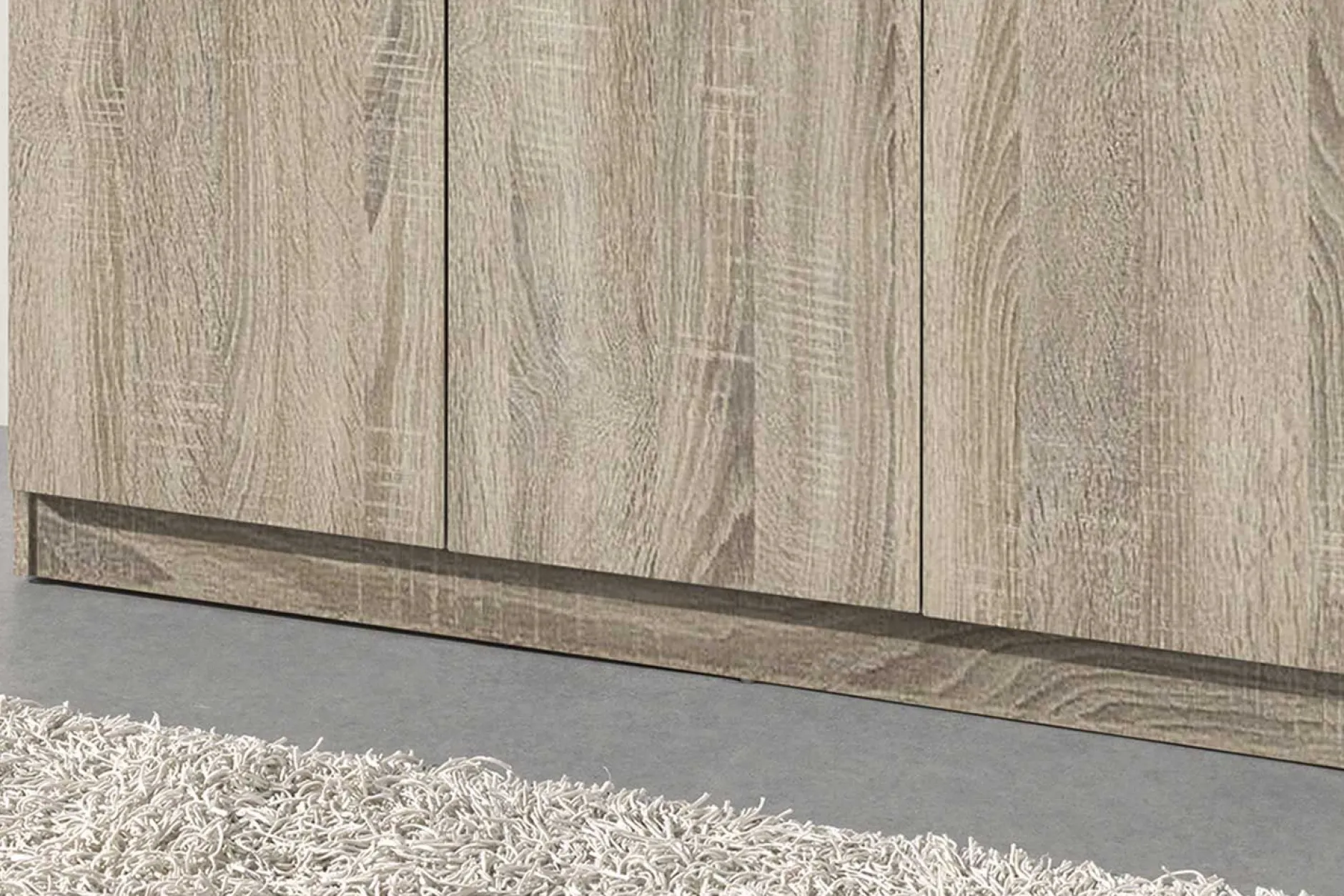 Aufbewahrungsschrank Ray 120cm mit 3 Türen und 4 Einlegeböden - Sonoma Eiche