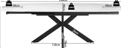 Ausziehbarer Esstisch Aries - 160/240x90x77cm - gesinterter Stein - Marmor