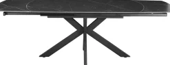 Ausziehbarer Esstisch Aries - 160/240x90x77cm - gesinterter Stein - schwarzer Marmor