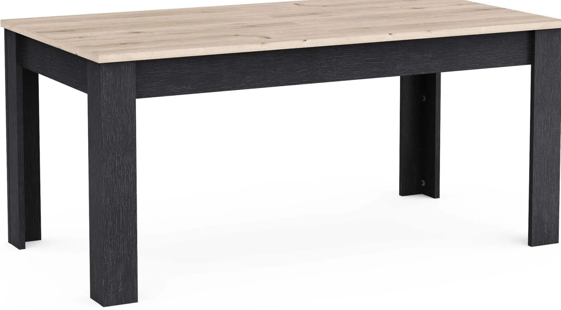 Ausziehbarer Esstisch Aubrey - 170-230x90x77cm - Eiche Dekor/schwarz